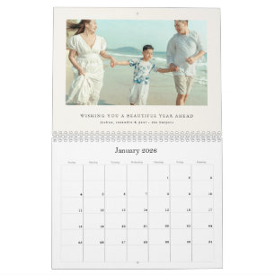 Calendrier Vous souhaite une belle année à venir Photo de fam