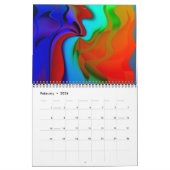 Calendrier Voyage 2025 Trippy Abstrait Art Calendar (Feb 2026)