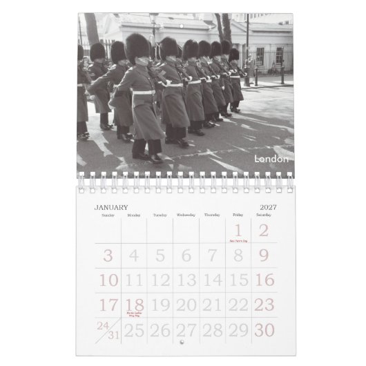Calendrier Voyage à travers les années (Jan 2027)