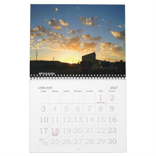 Calendrier Voyage au sud-ouest (Jan 2027)