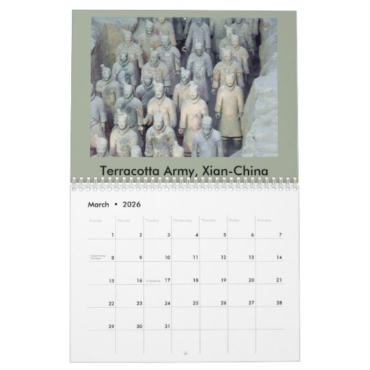 Calendrier Voyage Calander du monde (Mar 2026)