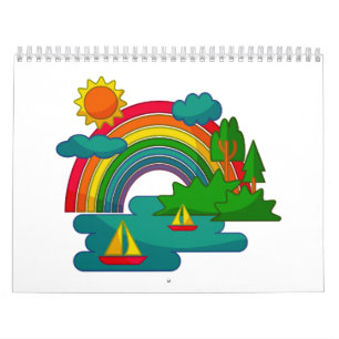 Calendrier Voyage en bateau sous les nuages du soleil et l'ar