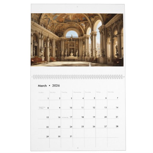 Calendrier Voyage intemporel - Un voyage à travers l'histoire (Mar 2026)