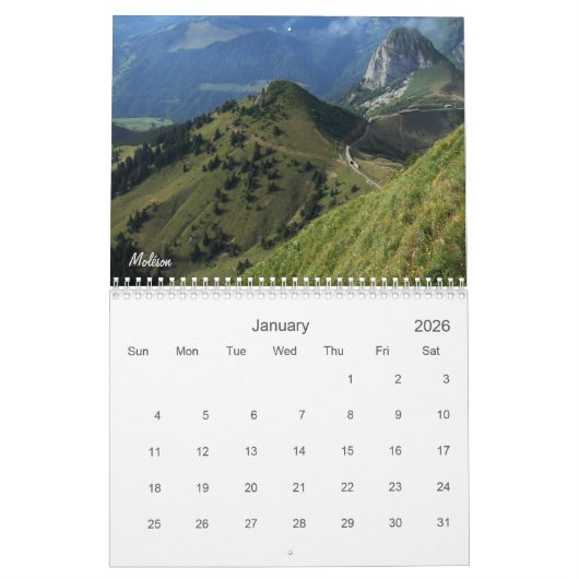 Calendrier voyageons en Suisse en 2021 (Jan 2026)