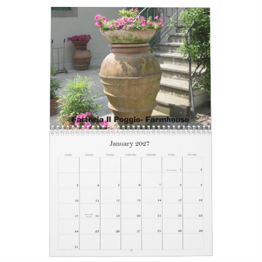 Calendrier Voyages en Toscane (Jan 2027)