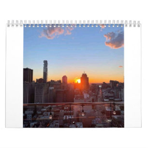 Calendrier Vue artistique de la ville de New York au coucher