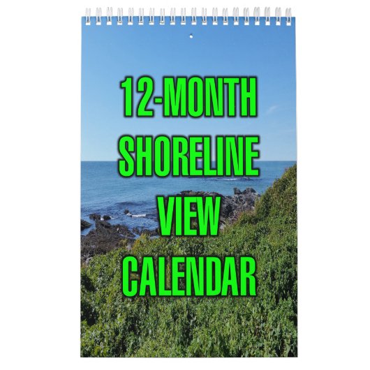 Calendrier Vue du rivage sur 12 mois (Protection)