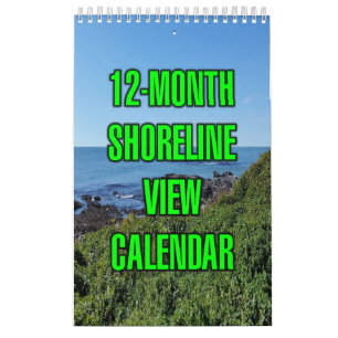Calendrier Vue du rivage sur 12 mois