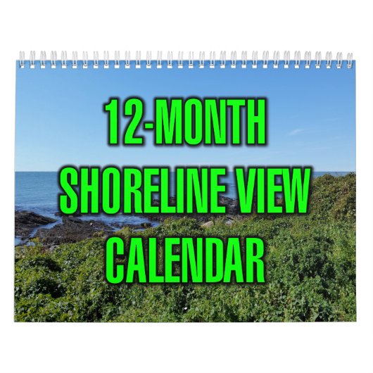 Calendrier Vue du rivage sur 12 mois (Protection)