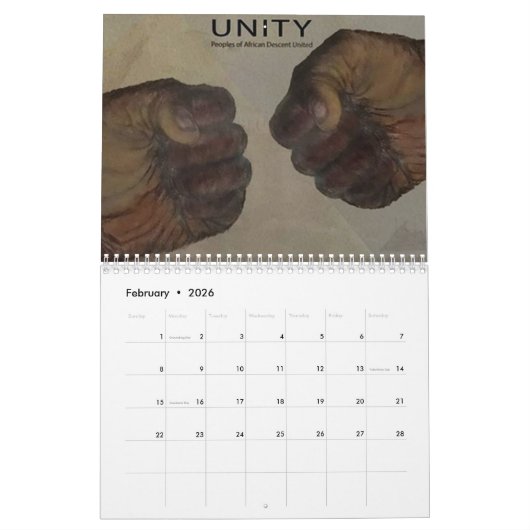 Calendrier Vue irrégulière et créative de l'Amérique 2 (Feb 2026)