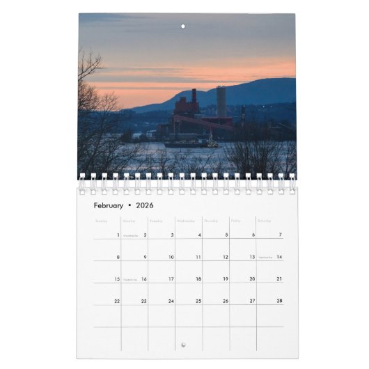Calendrier Vue sur la rivière Hudson (Feb 2026)
