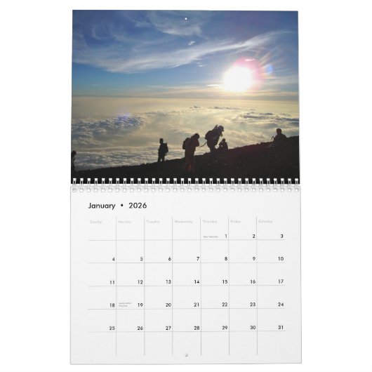 Calendrier Vues de sommet du mont Fuji, Japon (Jan 2026)