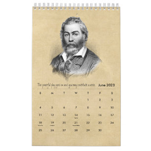 Calendrier Walt Whitman Portraits et poésie