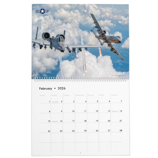 Calendrier WARTHOG - Thunderbolt II A-10C (Feb 2026)