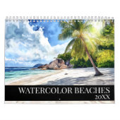 Calendrier Watercolor Beach Paysages marins (Protection)