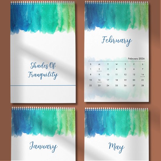 Calendrier Watercolor Calm & Elegant Minimal Design