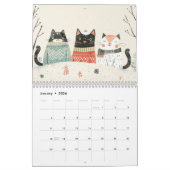 Calendrier Watercolor Cat Illustrations Whimsical Feline (Jan 2026)