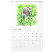 Calendrier Watercolor flowers and animals Calendar (Mar 2026)