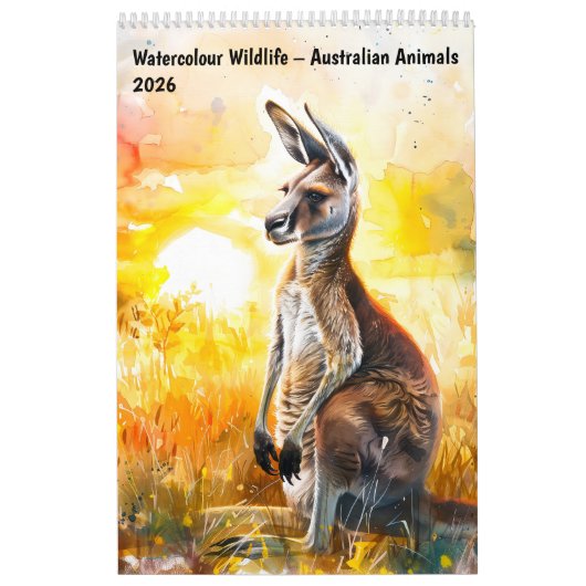 Calendrier Watercolour Wildlife – Australian Animals 2026 (Protection)