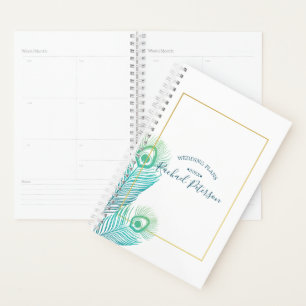 Calendrier Wedding planner Elegant Gold Peacock