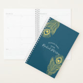 Calendrier Wedding planner Elegant Gold Peacock (Devant avec enveloppe)