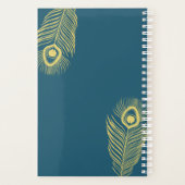 Calendrier Wedding planner Elegant Gold Peacock (Dos)