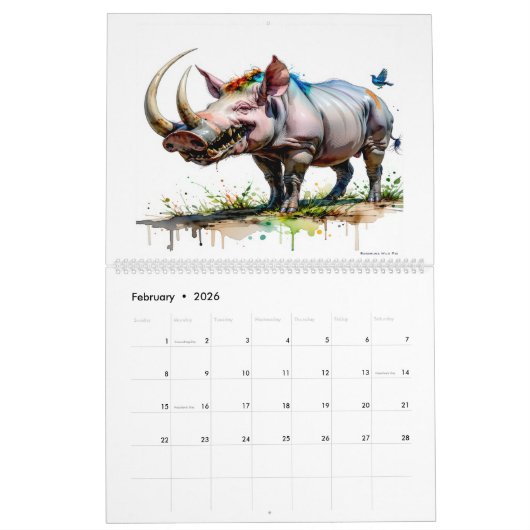 Calendrier Weird Animals Art Calendar (Feb 2026)