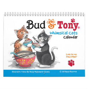 Calendrier Whimsical Cats avec Bud & Tony