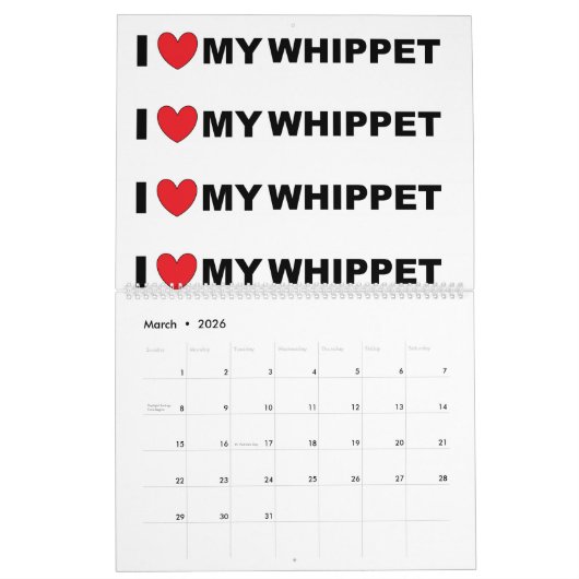 calendrier whippet (Mar 2026)