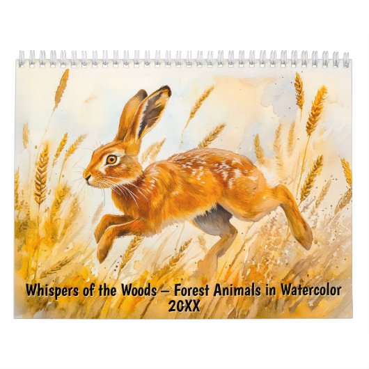 Calendrier Whispers of the Woods – Forest Animals in Watercol (Protection)