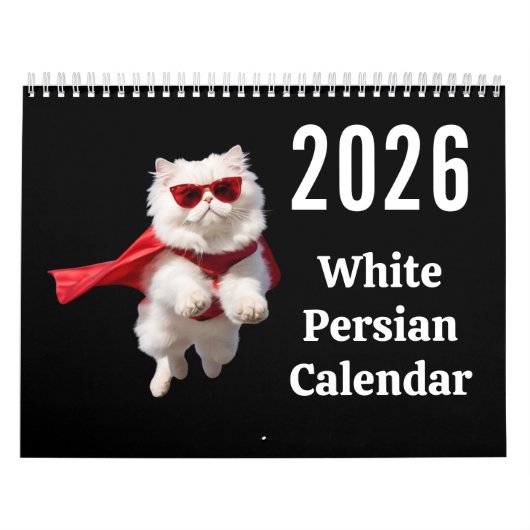 Calendrier White Persian Cat Calendar (Protection)