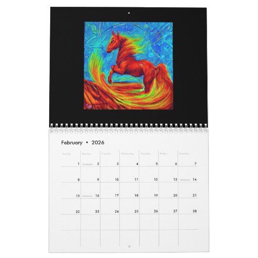 Calendrier WILD HORSE designgood4you@par ART ELISA ELISA HOPP (Feb 2026)