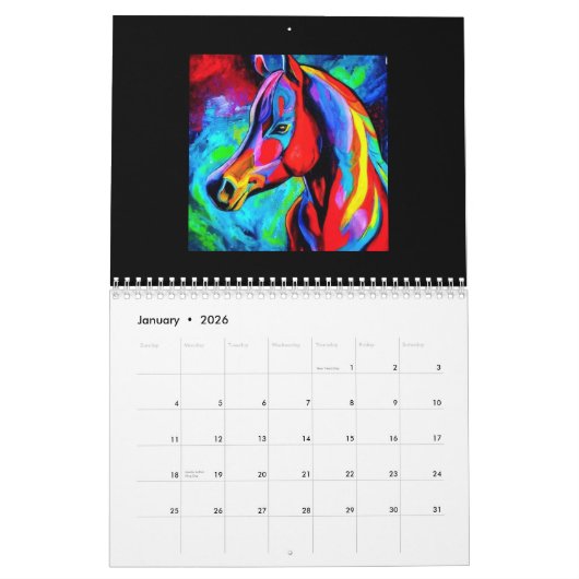 Calendrier WILD HORSE designgood4you@par ART ELISA ELISA HOPP (Jan 2026)