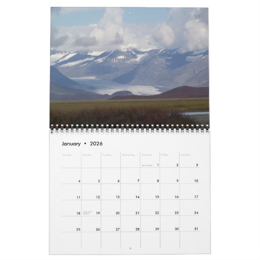 Calendrier Wilderness Alaska (Jan 2026)