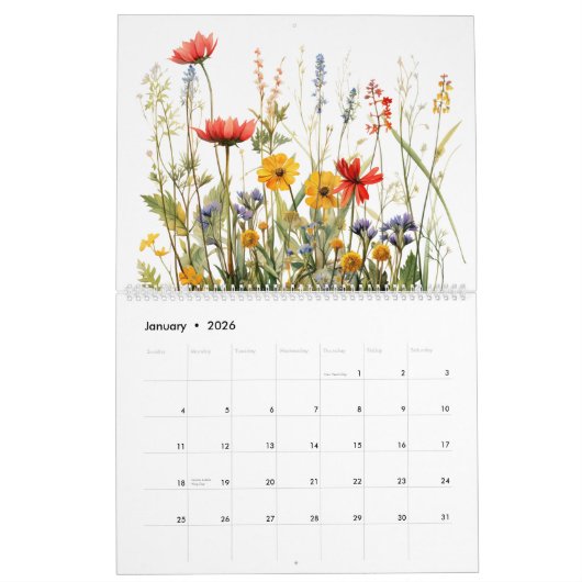 Calendrier Wildflower (Jan 2026)