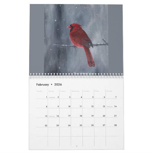 Calendrier Wildlife Art (Feb 2026)