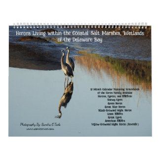 Calendrier Wildlife Calendar, Waterbirds, Herons