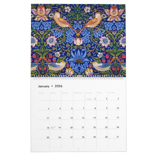 Calendrier William Morris 2022 (Jan 2026)