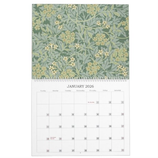 Calendrier William Morris Decorative Arts Custom Year (Jan 2026)
