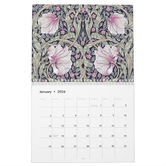 Calendrier William Morris Floral Design (Jan 2026)