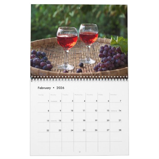 Calendrier Wine Lovers Calendar (Feb 2026)