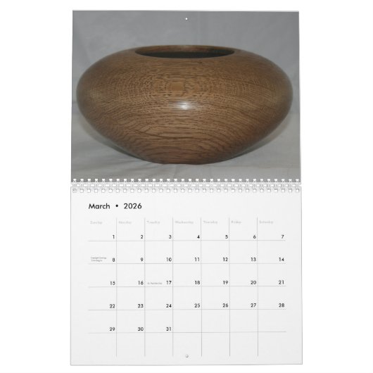 Calendrier WOODWORK (Mar 2026)