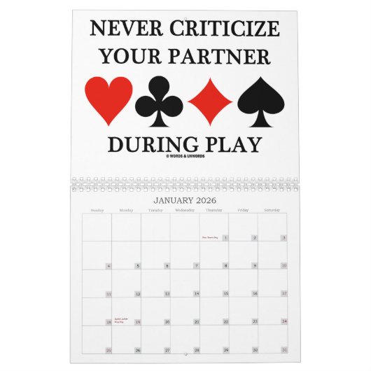 Calendrier Words & Unwords Bridge Truisms Calendar (Jan 2026)