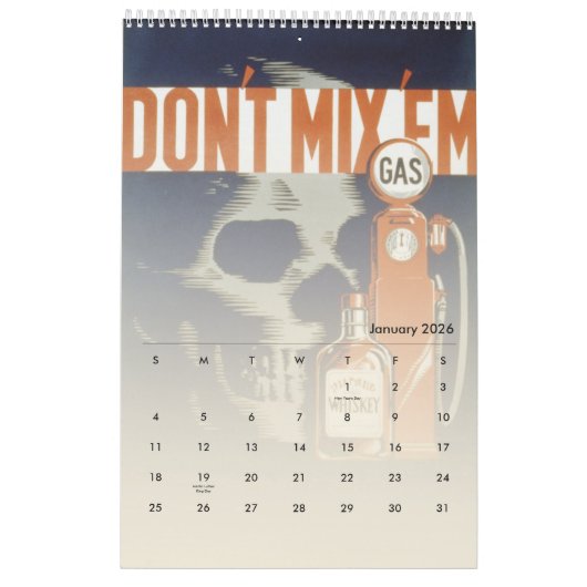 Calendrier WPA Works Administration des progrès (Jan 2026)