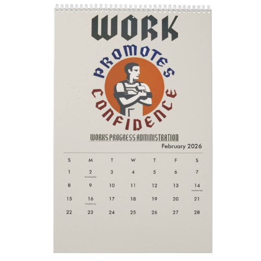 Calendrier WPA Works Administration des progrès (Feb 2026)
