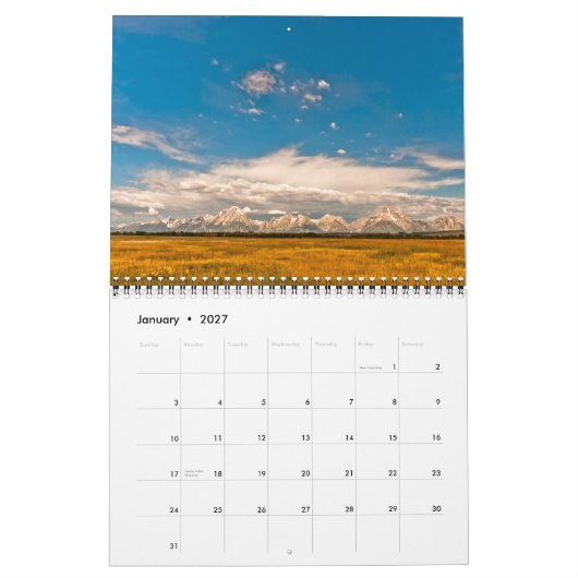 Calendrier Yellowstone et parcs nationaux grands 2012 de (Jan 2027)