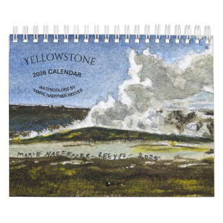 CALENDRIER YELLOWSTONE WATERCOLORS 2026 CALENDAR