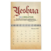 Calendrier Yeshua Jésus du Messie (Feb 2027)