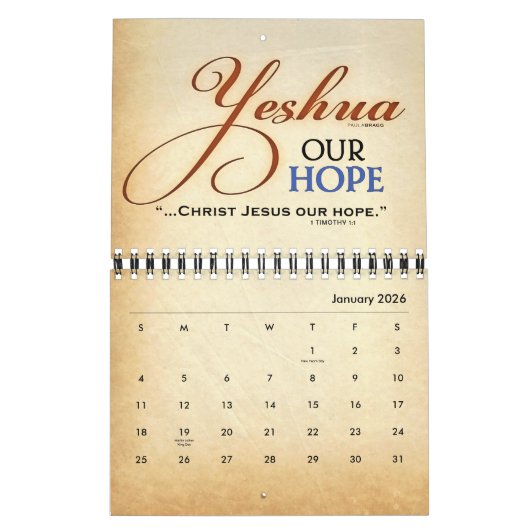 Calendrier Yeshua Jésus du Messie (Jan 2026)