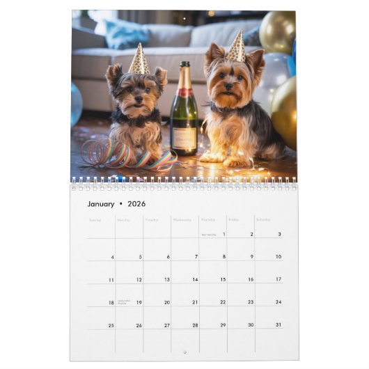 Calendrier Yorkie Calendar (Jan 2026)